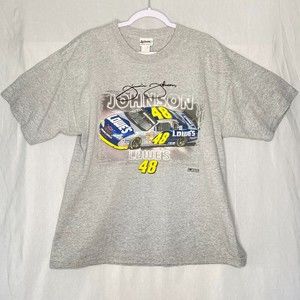 Chase Authentics NASCAR Jimmie Johnson Tee Shirt Mens Size XL Heather Gray